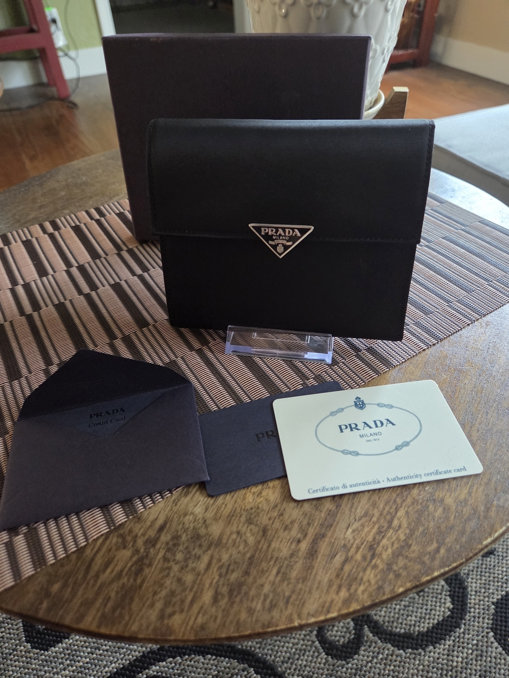 Prada Black Nylon/Saffiano Leather Wallet - Picture 6 of 6